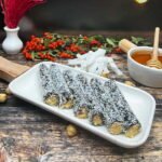 Hindistan cevizi kaplamalı pestil rulo sarma – fındık ve bal dolgulu tatlı